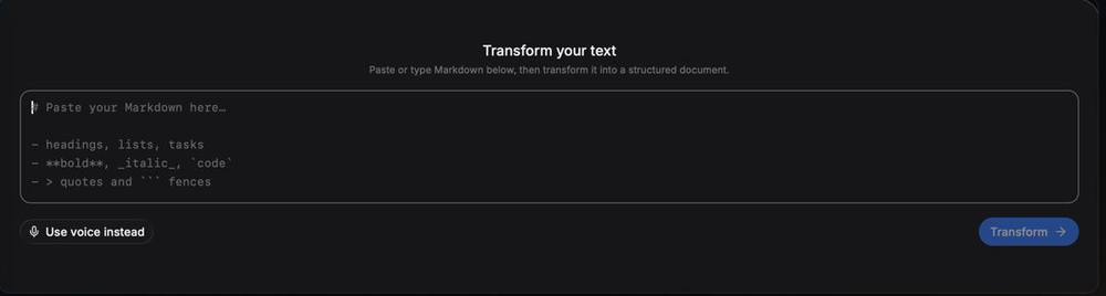 Pasting Markdown and exporting it for another destination